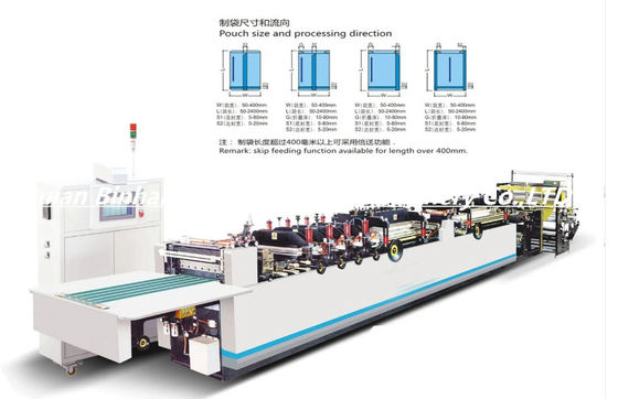 Máquina de fabricación de bolsas de sellado de tres lados automática de 35 kW con sistema de control PLC