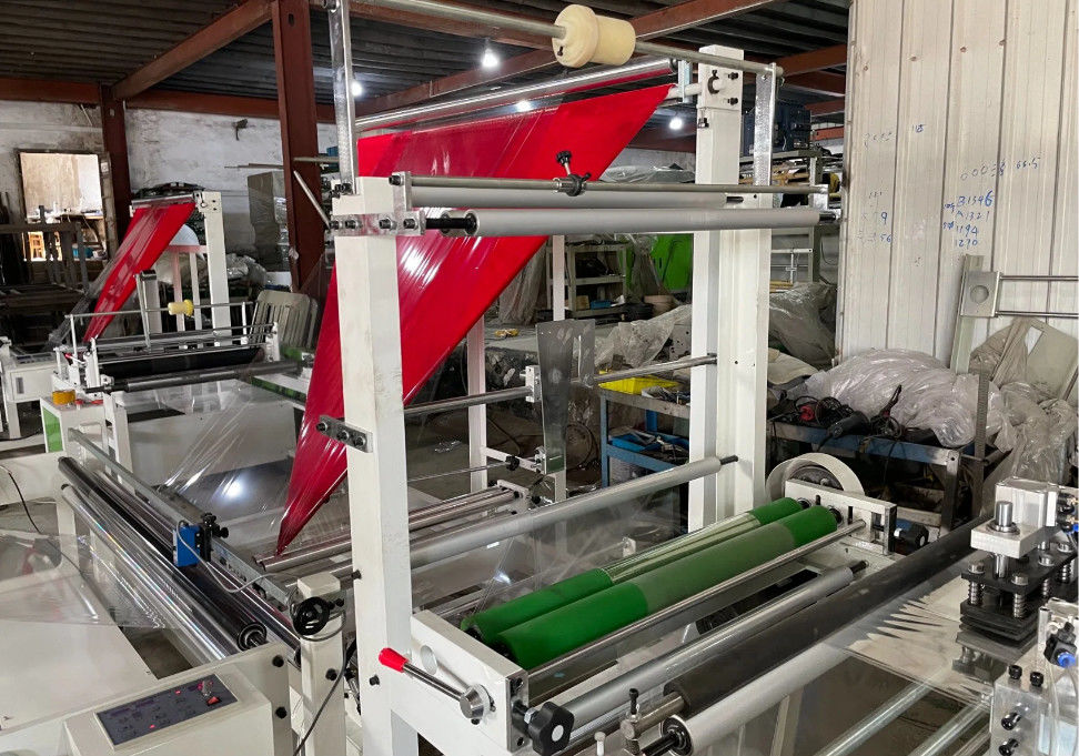 Máquina de fabricación de bolsas de sello lateral totalmente automática de alta velocidad 22kw con compresor de aire de 5 HP